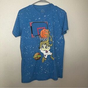 Space Jam Tune Squad Taz T-Shirt M Blue Looney Tunes Basketball Warner Bros